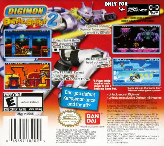 Digimon: Battle Spirit 2 - Game Boy Advance
