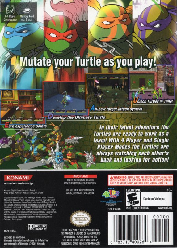 Teenage Mutant Ninja Turtles 3: Mutant Nightmare - GameCube