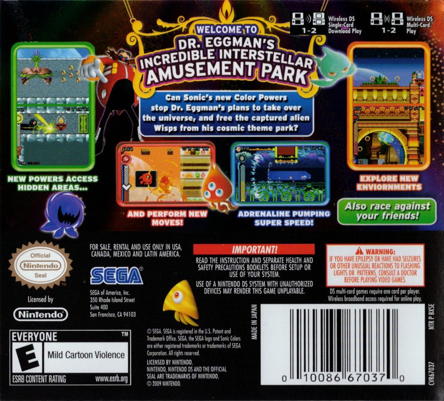 Sonic Colors - Nintendo DS