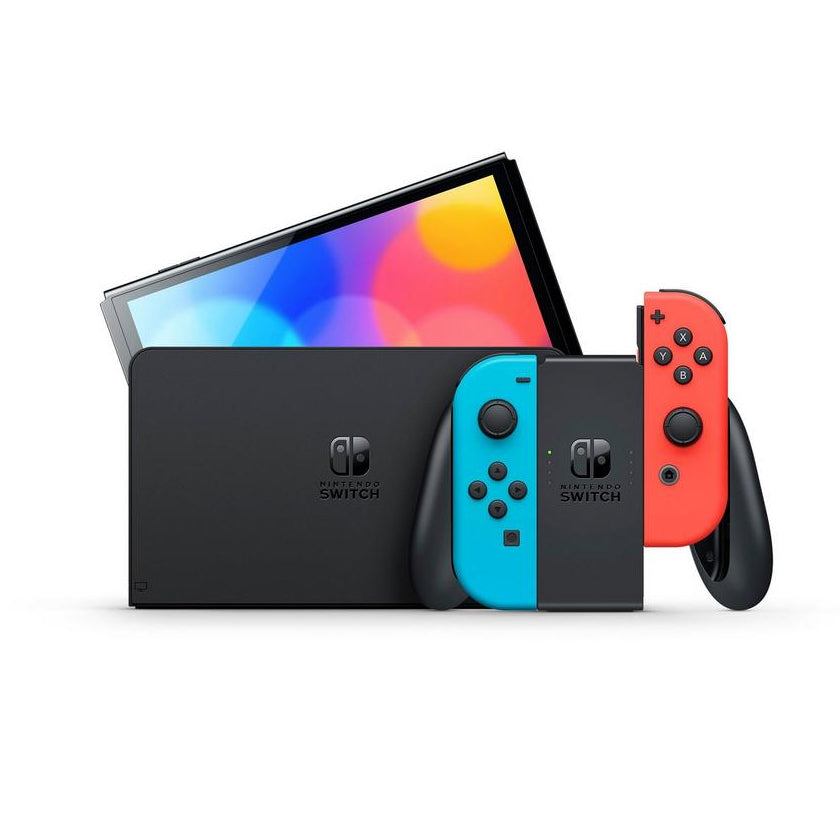 Nintendo Switch OLED Console with Blue and Red Joy-Con