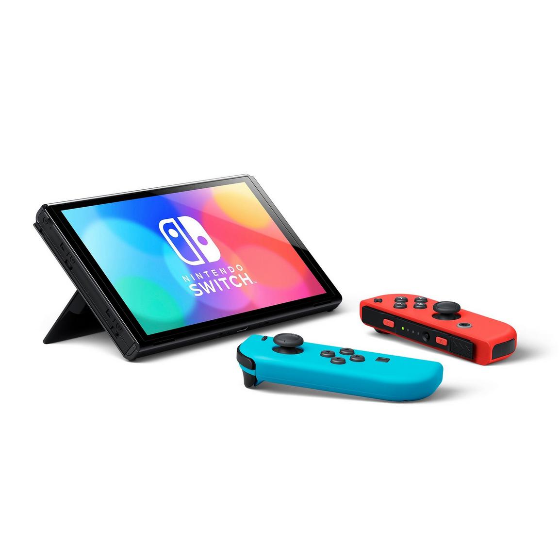 Nintendo Switch OLED Console with Blue and Red Joy-Con