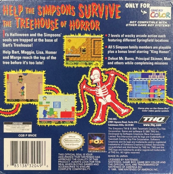 The Simpsons: Night of the Living Treehouse of Horror - Game Boy Color