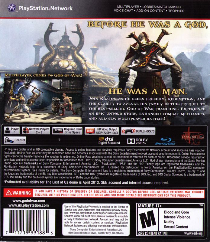 God of War: Ascension - PlayStation 3