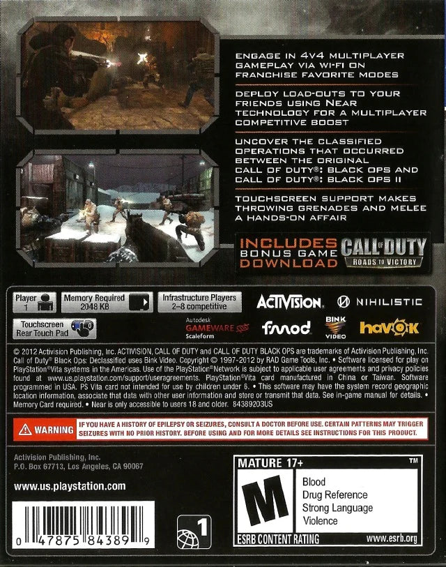 Call of Duty: Black Ops - Declassified - Playstation Vita