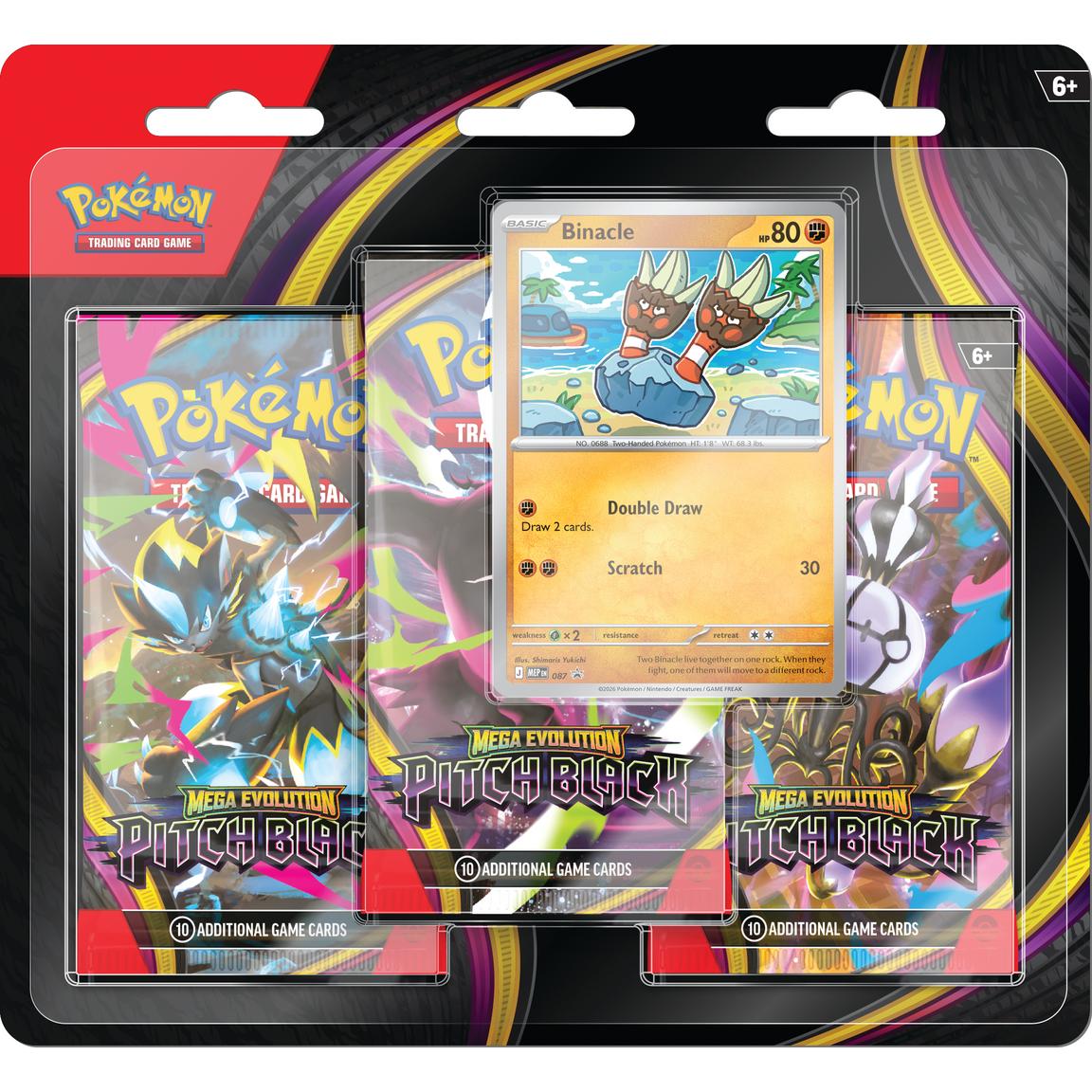 Pokemon TCG: Mega Evolution - Pitch Black Three-Booster Blister