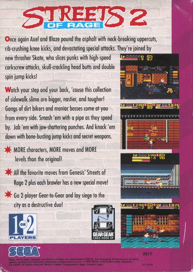 Streets of Rage 2 - SEGA Game Gear