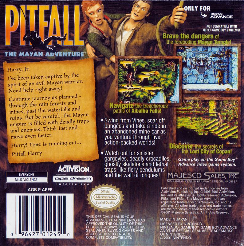 Pitfall: The Mayan Adventure - Game Boy Advance