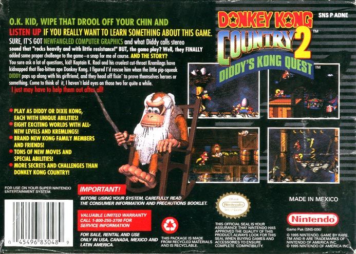 Donkey Kong Country 2: Diddy's Kong Quest - Super Nintendo