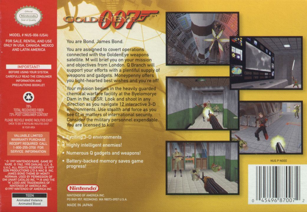 007 GoldenEye (Player's Choice) - Nintendo 64