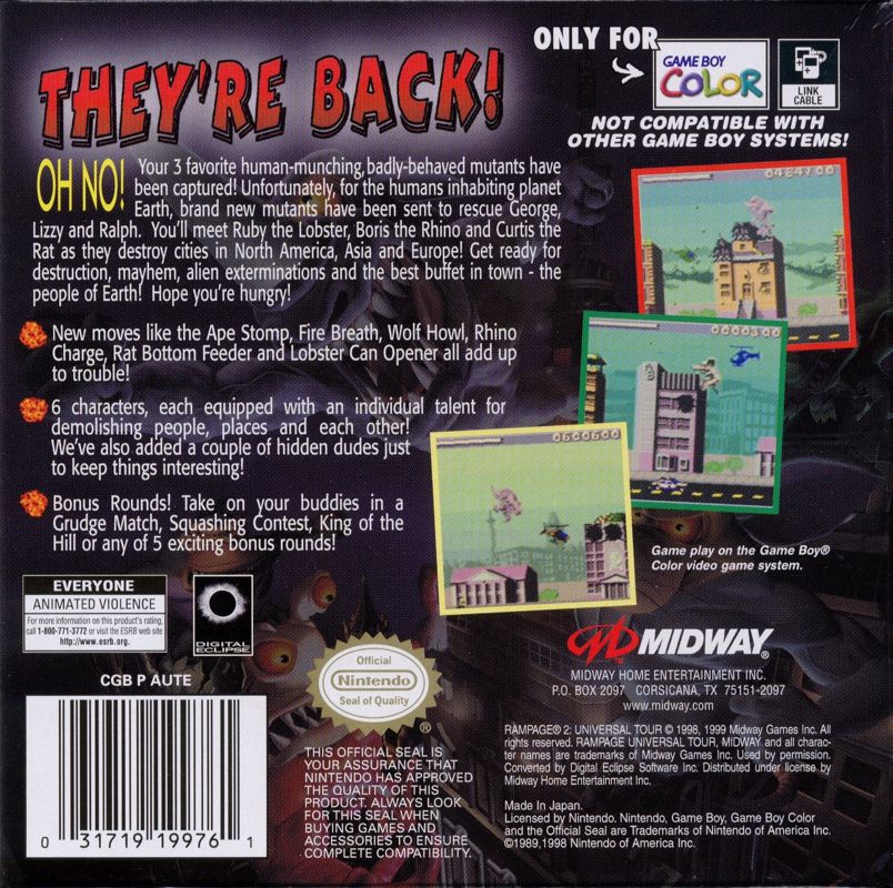 Rampage 2: Universal Tour - Game Boy Color