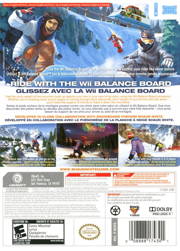 Shaun White Snowboarding: Road Trip - Wii