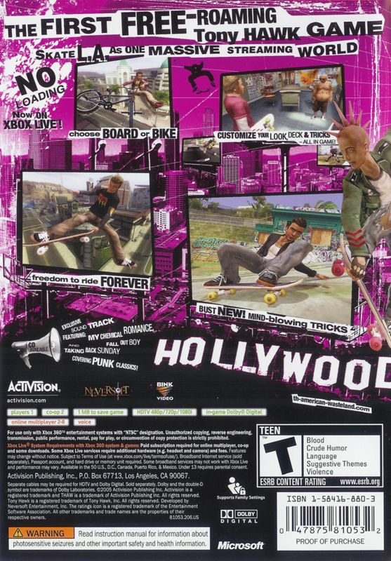 Tony Hawk's American Wasteland - Xbox 360