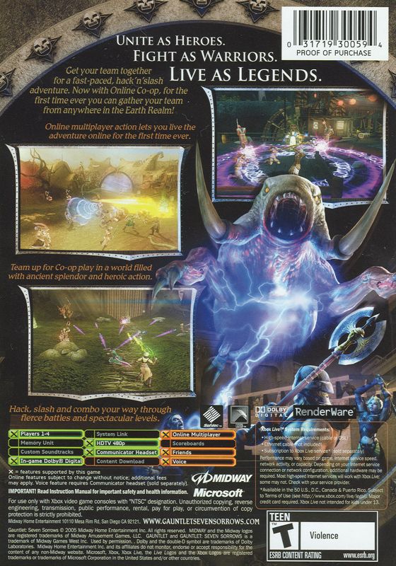 Gauntlet: Seven Sorrows - Xbox