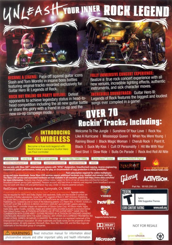 Guitar Hero III: Legends of Rock - Xbox 360