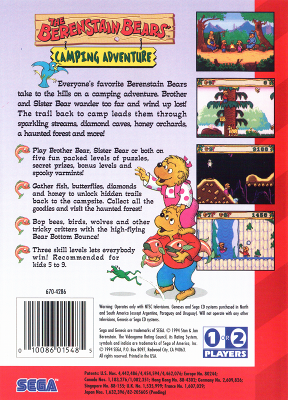 Berenstain Bears' Camping Adventure - SEGA Genesis