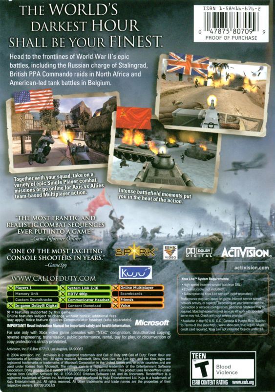 Call of Duty: Finest Hour - Xbox