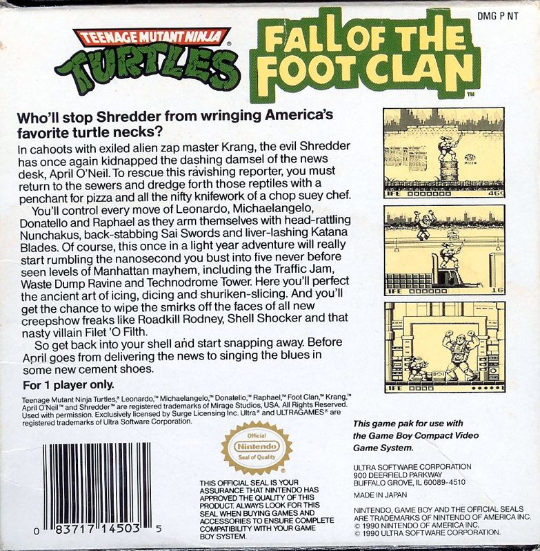 Teenage Mutant Ninja Turtles: Fall of the Foot Clan - Game Boy