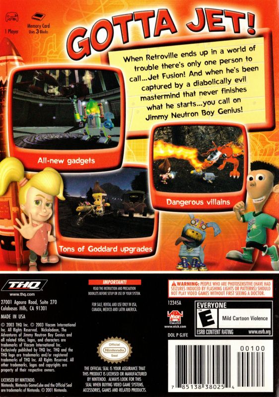 Adventures of Jimmy Neutron: Boy Genius - Jet Fusion - GameCube
