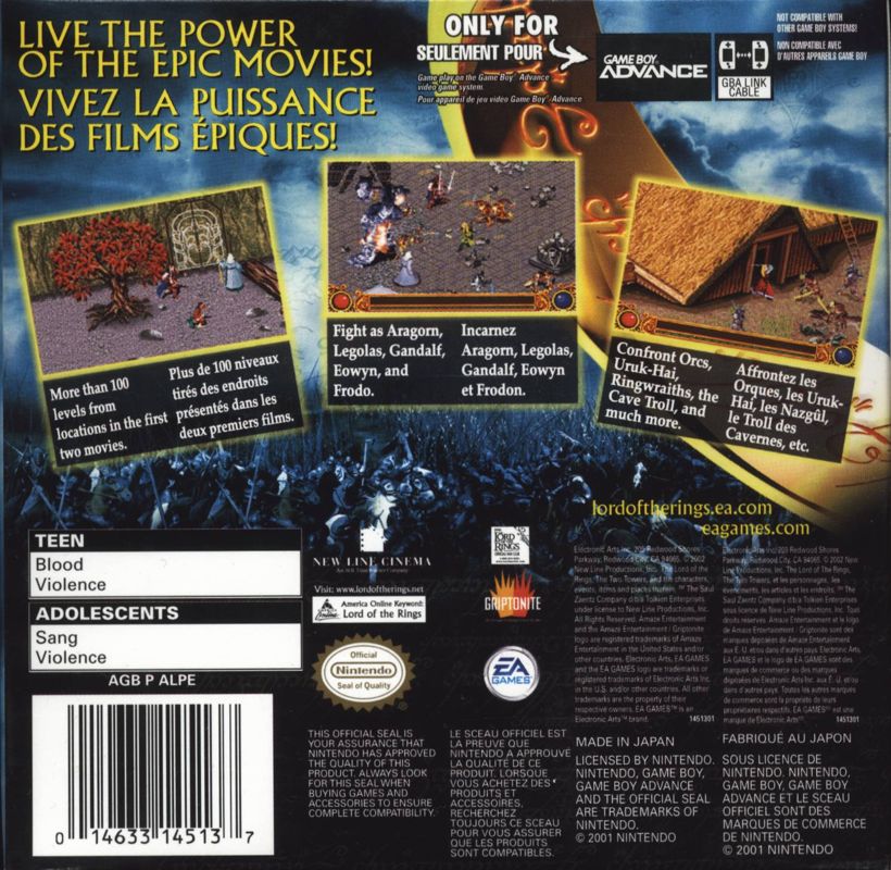 Lord of the Rings: The Two Towers - Game Boy Advance