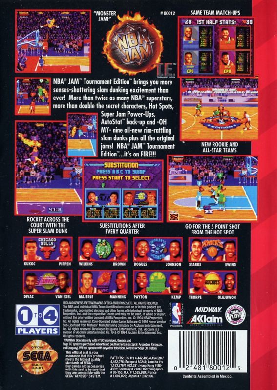 NBA Jam Tournament Edition - SEGA Genesis