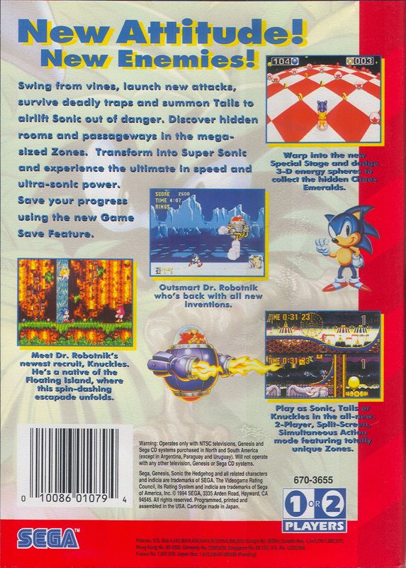 Sonic the Hedgehog 3 - SEGA Genesis