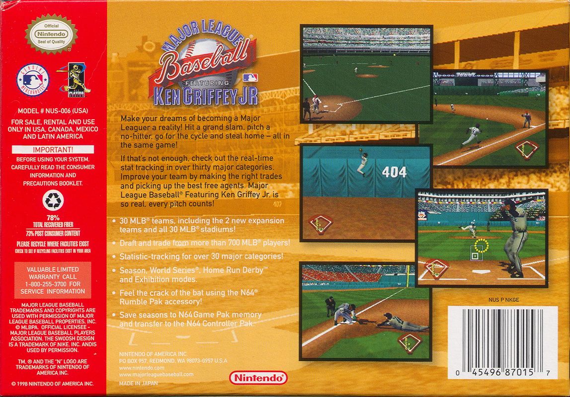 Major League Baseball Featuring Ken Griffey Jr - Nintendo 64