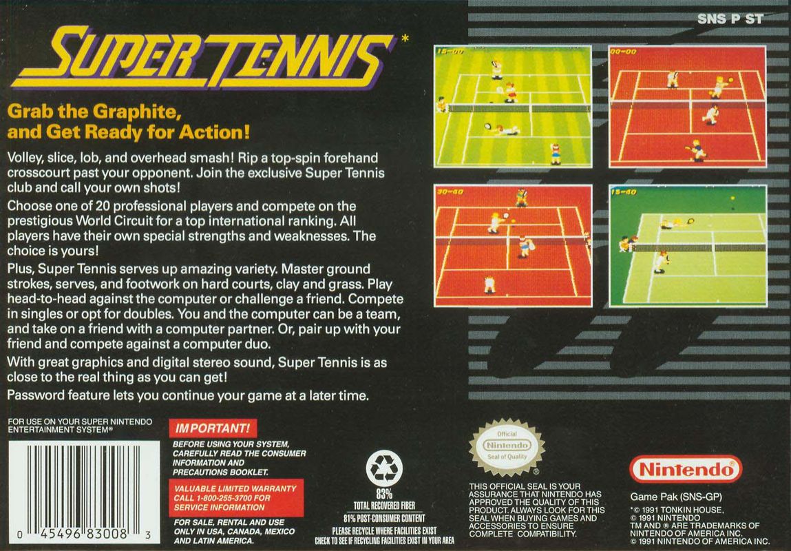 Super Tennis - Super Nintendo