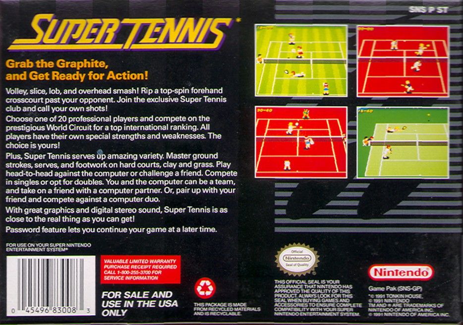 Super Tennis - Super Nintendo