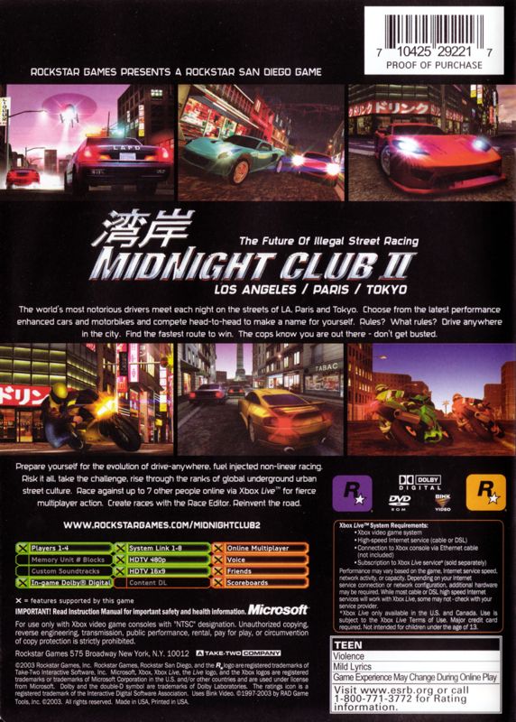Midnight Club II - Xbox