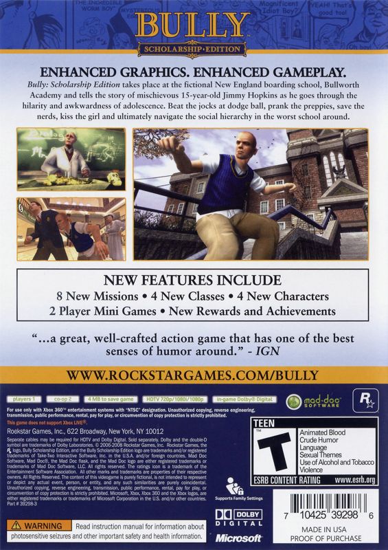 Bully: Scholarship Edition - Xbox 360