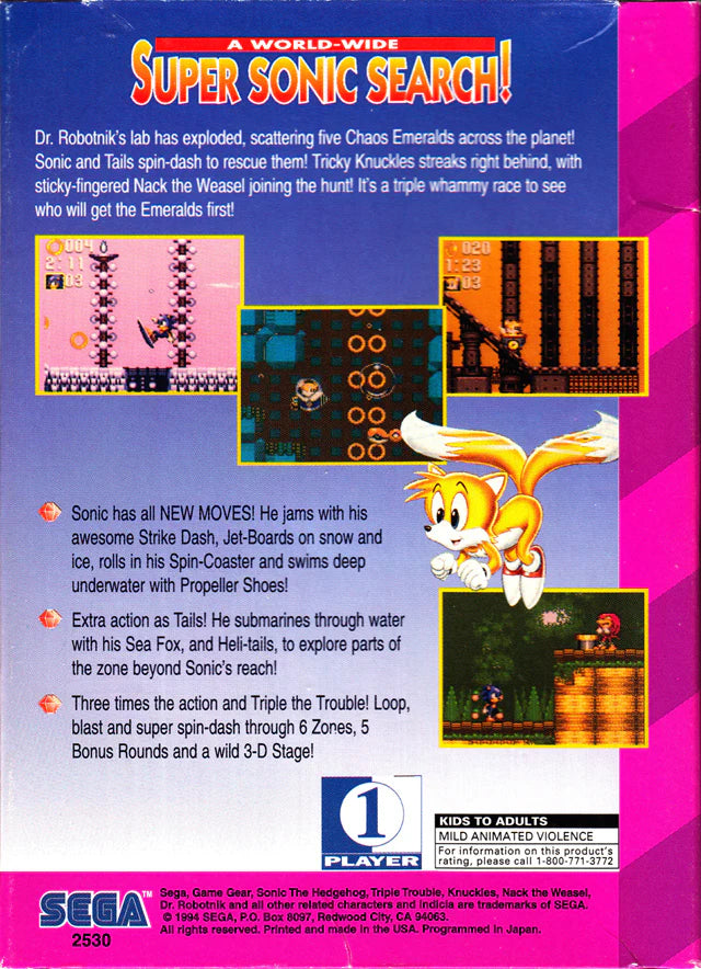 Sonic the Hedgehog: Triple Trouble - SEGA Game Gear