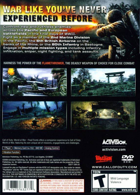 Call of Duty: World at War - Final Fronts - PlayStation 2