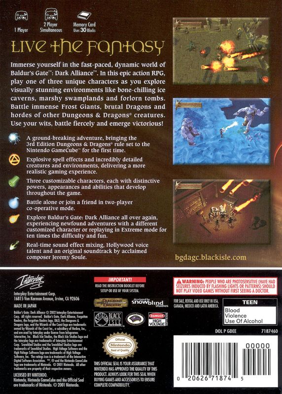 Baldur's Gate: Dark Alliance - GameCube