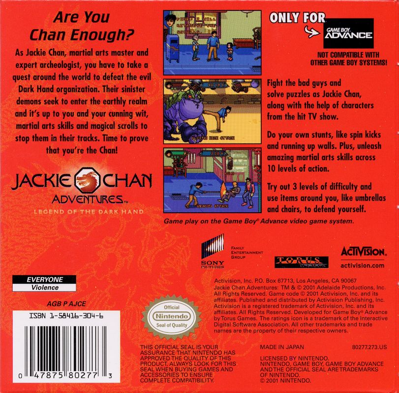 Jackie Chan Adventures: Legend of the Dark Hand - Game Boy Advance