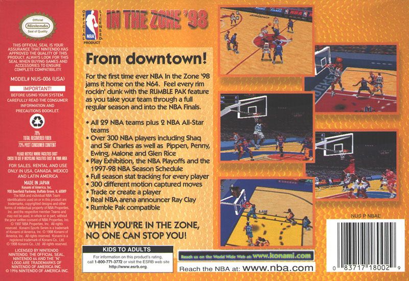 NBA In the Zone '98 - Nintendo 64