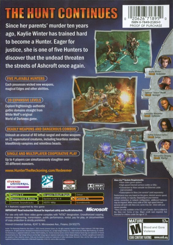 Hunter: The Reckoning - Redeemer - Xbox