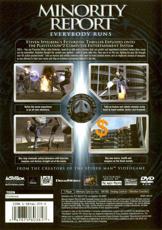 Minority Report: Everybody Runs - PlayStation 2