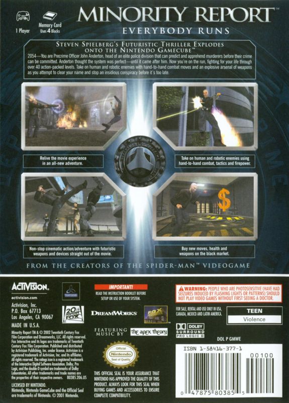 Minority Report: Everybody Runs - GameCube