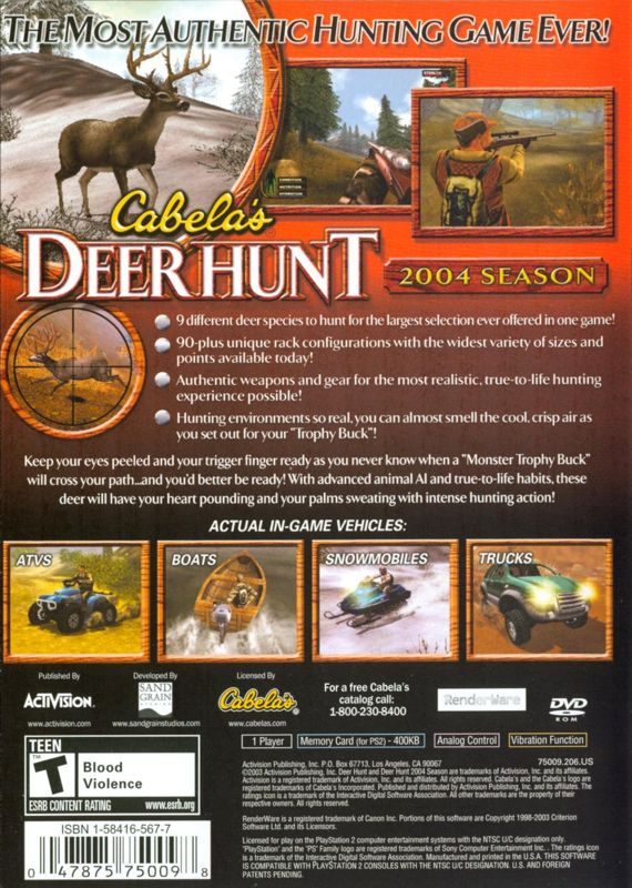 Cabela's Deer Hunt: 2004 Season - PlayStation 2