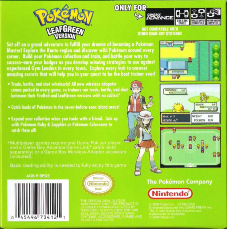 Pokemon LeafGreen Version - Game Boy Advance