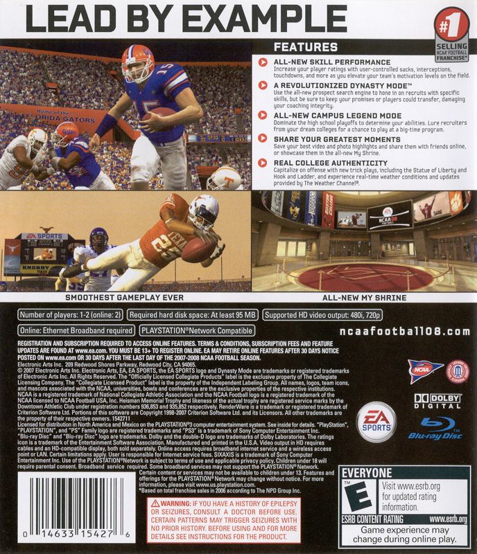 NCAA Football 08 - PlayStation 3