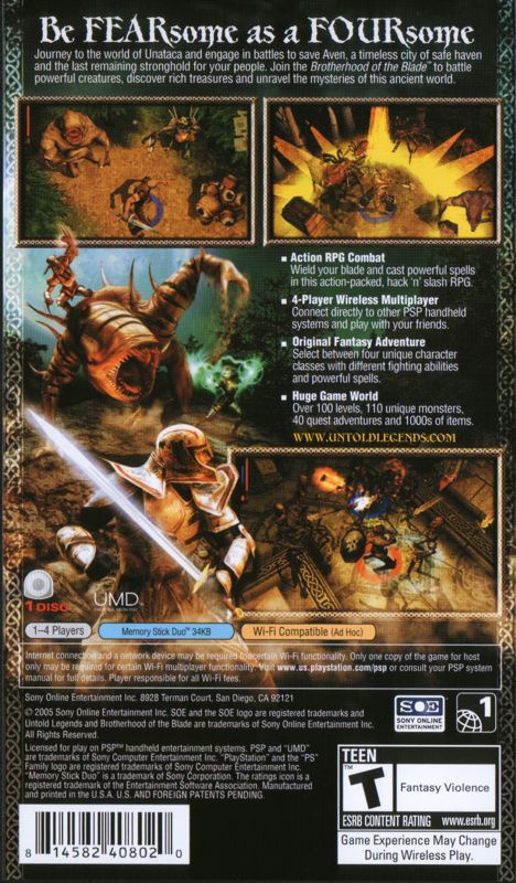Untold Legends: Brotherhood of the Blade - PSP