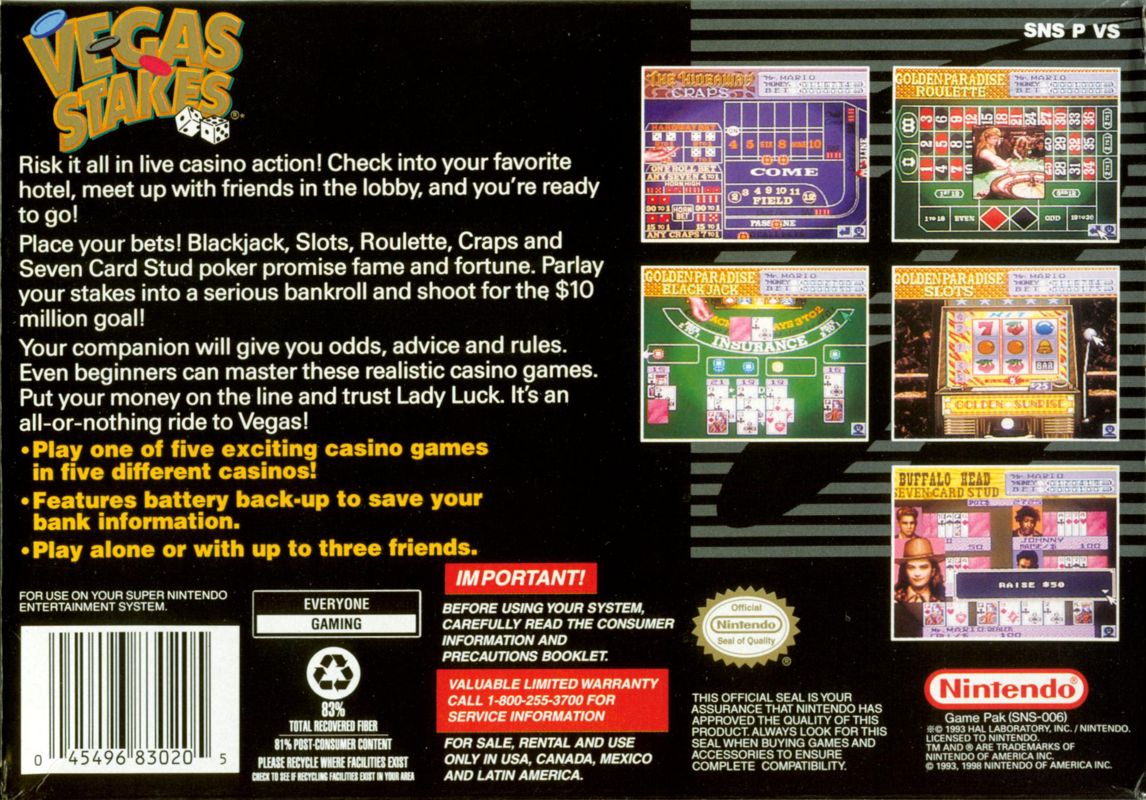 Vegas Stakes - Super Nintendo