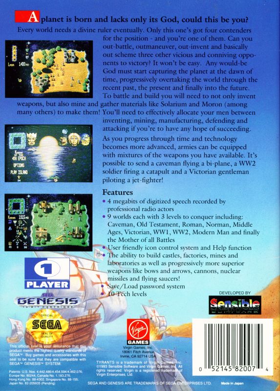 Tyrants: Fight Through Time - SEGA Genesis