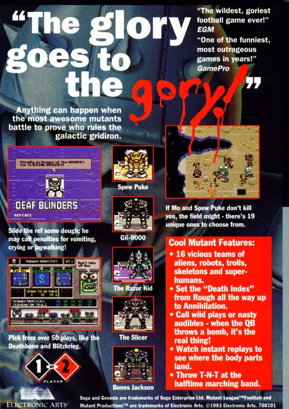 Mutant League Football - SEGA Genesis