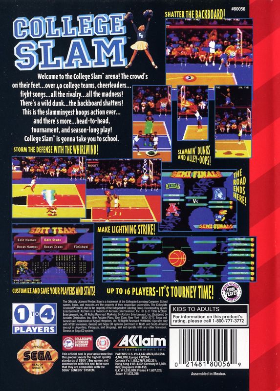College Slam - SEGA Genesis