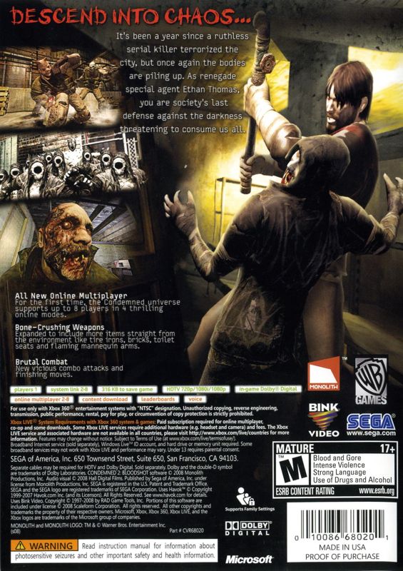 Condemned 2: Bloodshot - Xbox 360