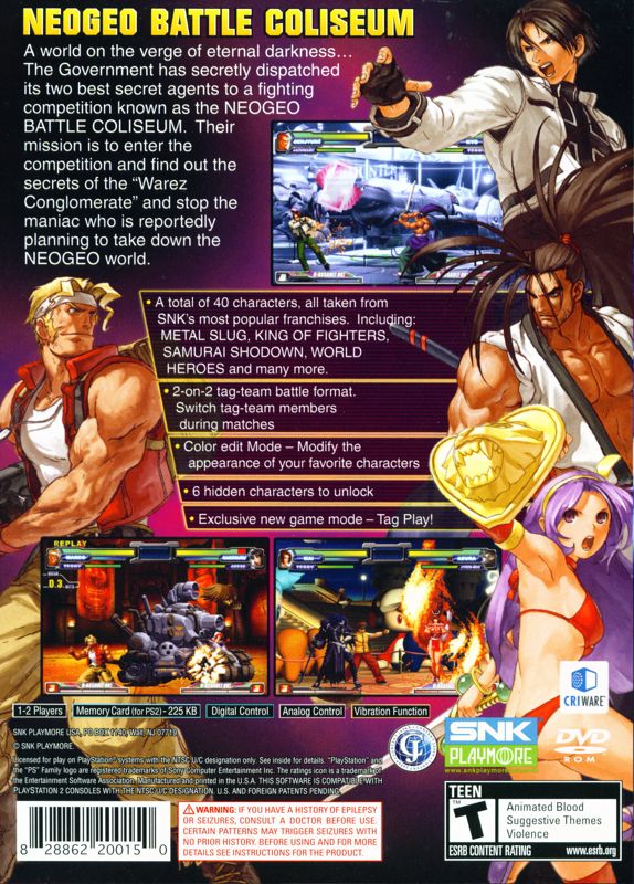 NeoGeo Battle Coliseum - PlayStation 2