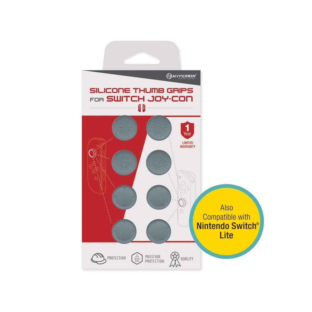 Silicone Thumb Grips for Joy-Con (Neo Gray, 8-Pack)