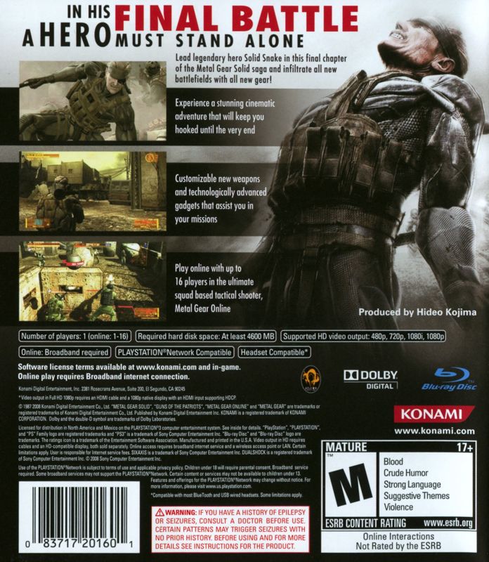 Metal Gear Solid 4: Guns of the Patriots - PlayStation 3